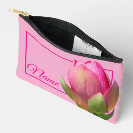 Personalisierte Toilettenbeutel - Rosa Lotus Zubehörtasche
