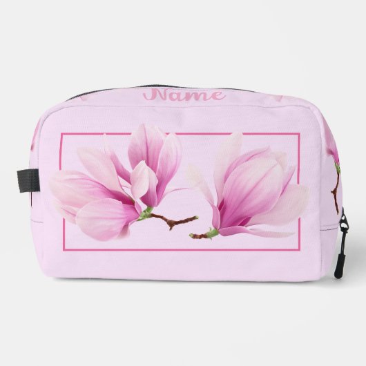 Personalisierte Toilettenbeutel - Rosa Magnolia Waschbeutel (Vorderseite)