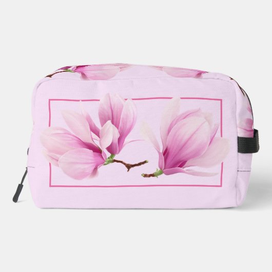Personalisierte Toilettenbeutel - Rosa Magnolia Waschbeutel (Rückseite)