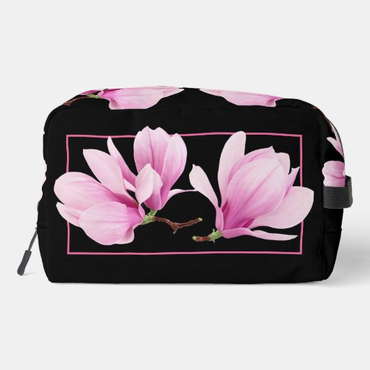 Personalisierte Toilettenbeutel - Rosa Magnolia Waschbeutel (Rückseite)