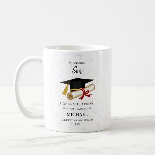 Personalisierte tollen Sohn-Abschlussfeier Kaffeetasse (Links)