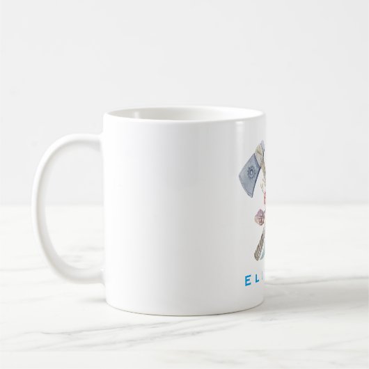 Personalisierte Tomahawk Feathers und Blume Kaffeetasse (Links)