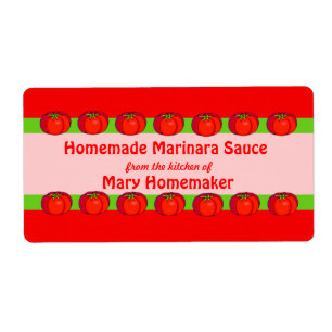 Personalisierte Tomatensauce-Aufkleber