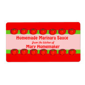 Personalisierte Tomato Sauce-Etiketten (Vorne)