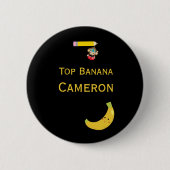 Personalisierte Top Banana mit dem "Hanging Monkey Button (Vorderseite)