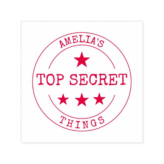 PERSONALISIERTE TOP SECRET SELBSTINKENDE BRIEFMARK PERMASTEMPEL (Design)