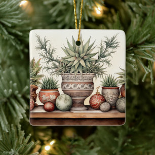 Personalisierte Töpfchen Weihnachten Keramikornament