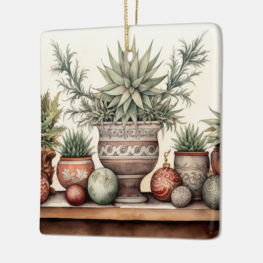 Personalisierte Töpfchen Weihnachten Keramikornament (Links)