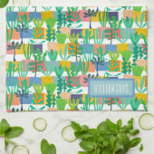 Personalisierte Töpfe und Kaktusmuster Geschirrtuch (Gefaltet)