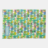 Personalisierte Töpfe und Kaktusmuster Geschirrtuch (Horizontal)