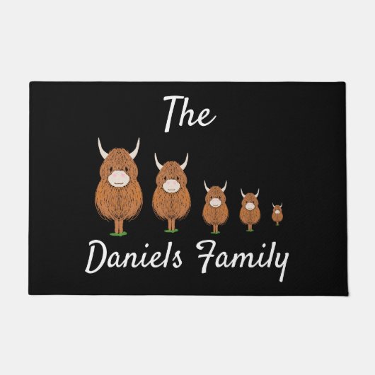 Personalisierte Tor-Mat der Hochlandkuh Fußmatte (Vorderseite)
