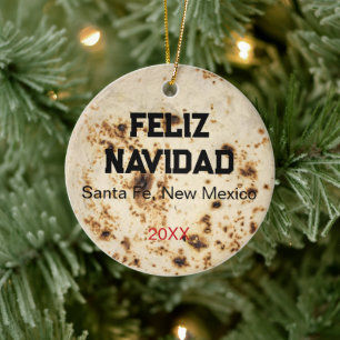 Personalisierte Tortilla Zia Weihnachtsgeschenk Keramik Ornament