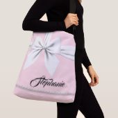 Personalisierte Tote Beutel Pink Fett & Bougie Ges Tragetaschen Mit Langen Trägern (Von Nahem)