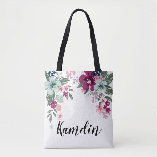 Personalisierte Tote Beutel Tropische Blume auf We Tasche (Vorderseite)
