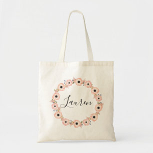 Personalisierte Tote Tasche. Blumenbeutel. Bridesm Tragetasche