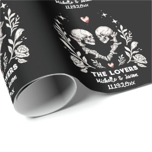 Personalisierte Totenliebhaber Gothic Skeletts Hoc Geschenkpapier