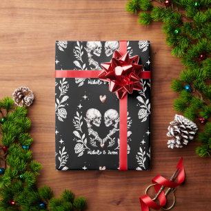 Personalisierte Totenliebhaber Gothic Skeletts Hoc Geschenkpapier