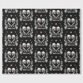 Personalisierte Totenliebhaber Gothic Skeletts Hoc Geschenkpapier (Flach)