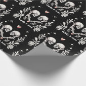 Personalisierte Totenliebhaber Gothic Skeletts Hoc Geschenkpapier (Ecke)