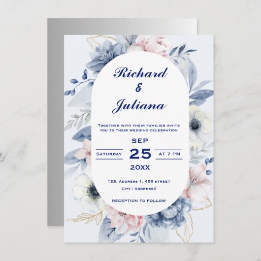 Personalisierte Touchs Hochzeit Einladung (Vorne/Hinten)