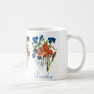 Personalisierte Tradescantie und Taglilie Kaffeetasse