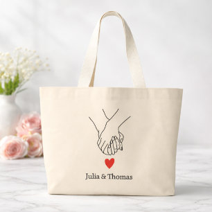 Personalisierte Tragetasche mit händchenhaltendem