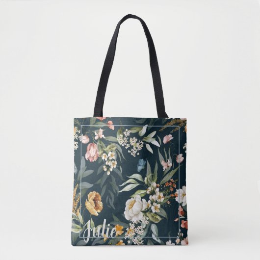 Personalisierte Tragetaschen - Blumenmuster Tasche (Vorderseite)