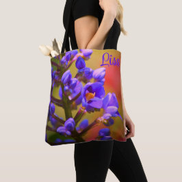 PERSONALISIERTE TRAGETASCHEN - LILA BLUME TASCHE