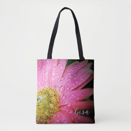 Personalisierte Tragetaschen - Pink Gerbera Daisy Tasche (Vorderseite)