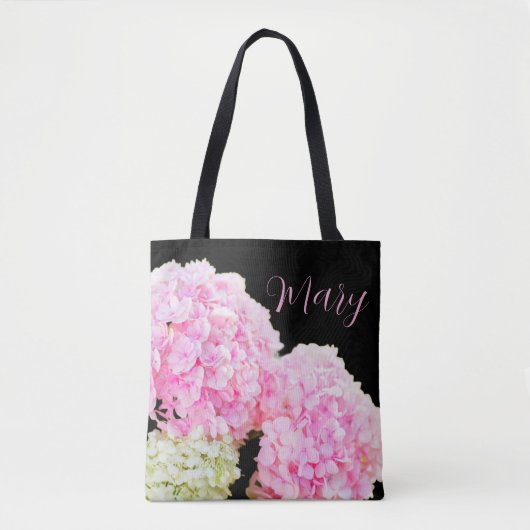 Personalisierte Tragetaschen - Rosa Hydrangea Tasche (Vorderseite)