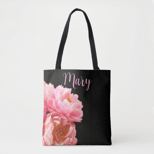 Personalisierte Tragetaschen - Rosa Peony Tasche (Vorderseite)