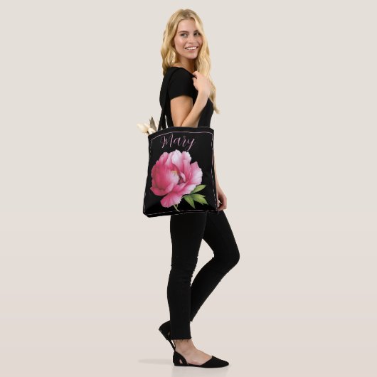 Personalisierte Tragetaschen - Rosa Peony Tasche (Am Model)
