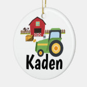 Personalisierte Traktor-Bauernhof-Kinder Keramik Ornament (Links)