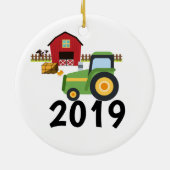 Personalisierte Traktor-Bauernhof-Kinder Keramik Ornament (Hinten)