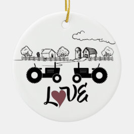 Personalisierte Traktor Couple Farm LIEBE Weihnach Keramik Ornament