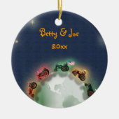 Personalisierte Traktor-Weihnachtsverzierung: Keramik Ornament (Vorne)