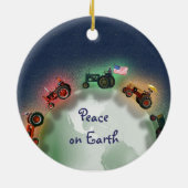 Personalisierte Traktor-Weihnachtsverzierung: Keramik Ornament (Hinten)
