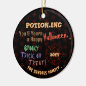 Personalisierte Tränke, buntes Halloween-Spinnenne Keramik Ornament (Links)