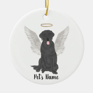 Personalisierte Trauer um schwarzen Labrador Keramik Ornament