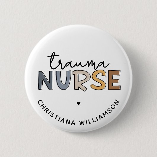 Personalisierte Trauma Nurse Trauma Pflegegeschenk Button (Vorderseite)