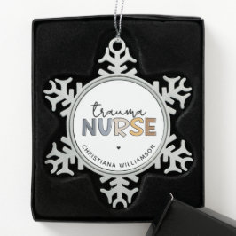 Personalisierte Trauma Nurse Trauma Pflegegeschenk Schneeflocken Zinn-Ornament