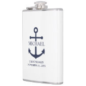 Personalisierte Trauzeuge der Nautischen Marine Flachmann (Links)