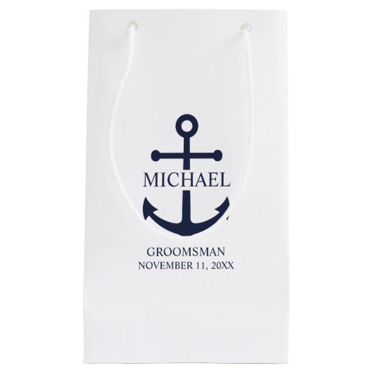 Personalisierte Trauzeuge der Nautischen Marine Kleine Geschenktüte (Vorderseite)
