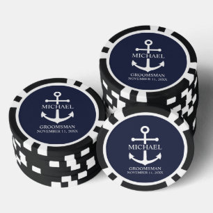 Personalisierte Trauzeuge der Nautischen Marine Pokerchips