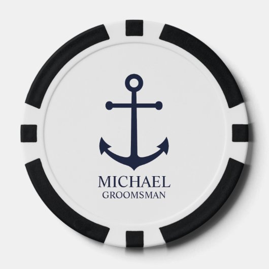 Personalisierte Trauzeuge der Nautischen Marine Pokerchips (Vorderseite)