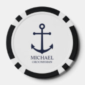 Personalisierte Trauzeuge der Nautischen Marine Pokerchips (Rückseite)