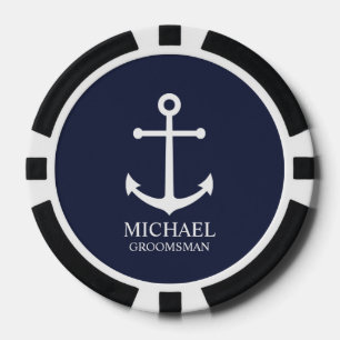 Personalisierte Trauzeuge der Nautischen Marine Pokerchips