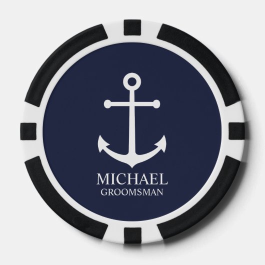 Personalisierte Trauzeuge der Nautischen Marine Pokerchips (Vorderseite)