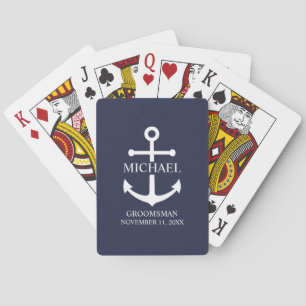 Personalisierte Trauzeuge der Nautischen Marine Spielkarten