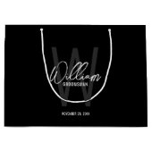 Personalisierte Trauzeugen für Schwarze Schrift Große Geschenktüte (Vorderseite)